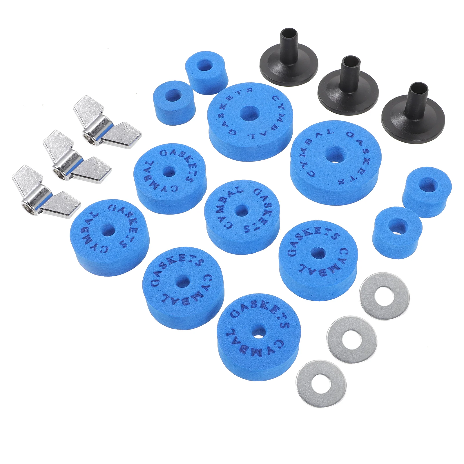 

Felt Cymbal Sleeves with Base Drum Pads Cotton Kit Accessories Metal Felts Wing Nuts Blue Eva Nonslip