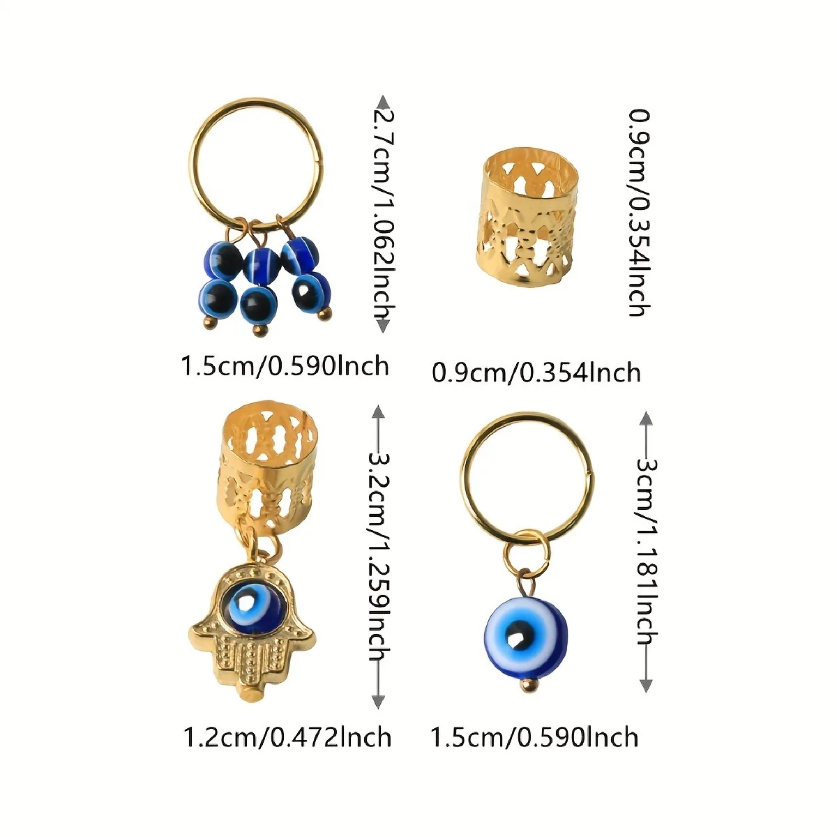 16pcsDesign Alloy Hair Braids Ring - Dreadlock Hair Accessories Loc Hair Jewelry for Braids for Women and Girls
