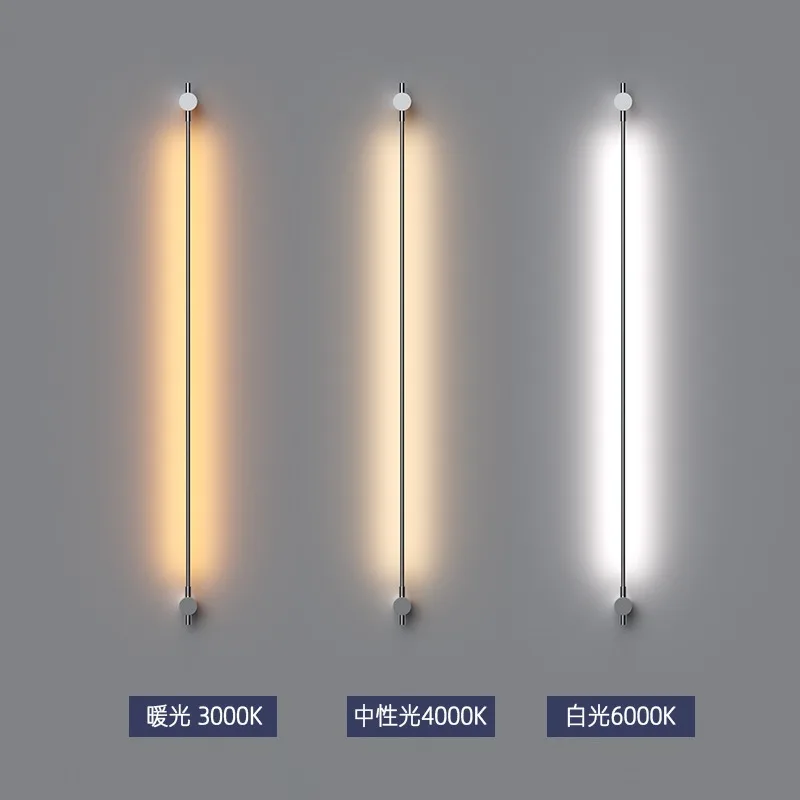 

Stainless steel strip wall lamp office cultural background wall hotel lamp line living room corridor wall lamp