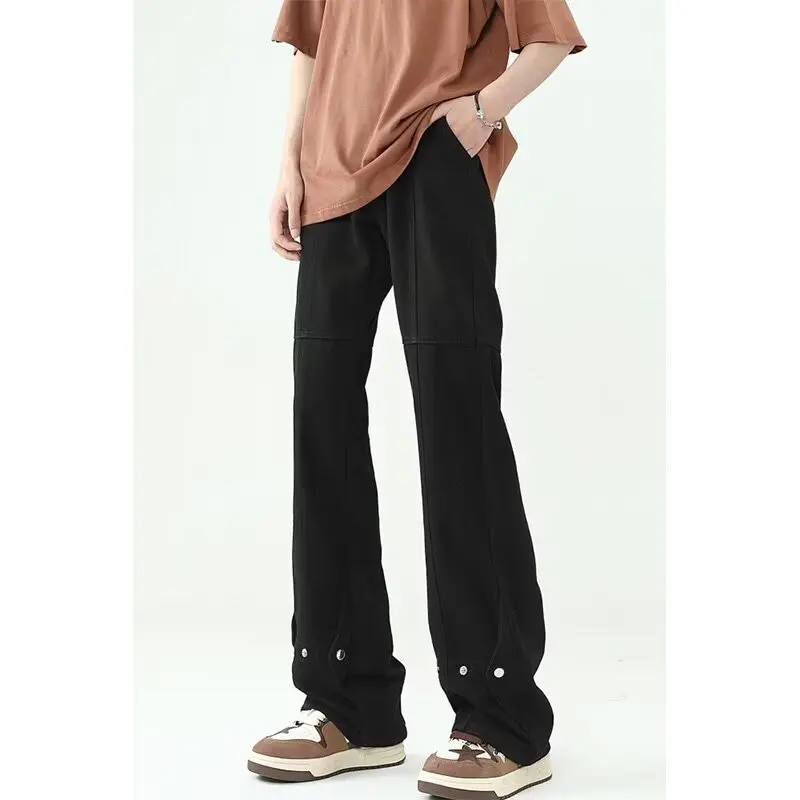 

Jeans Men's Ins Fashion Brand Loose Straight Stacked Sense Micro-flare Trousers 2000 Y2k Clothes Men's Wide Pants Man Jackets