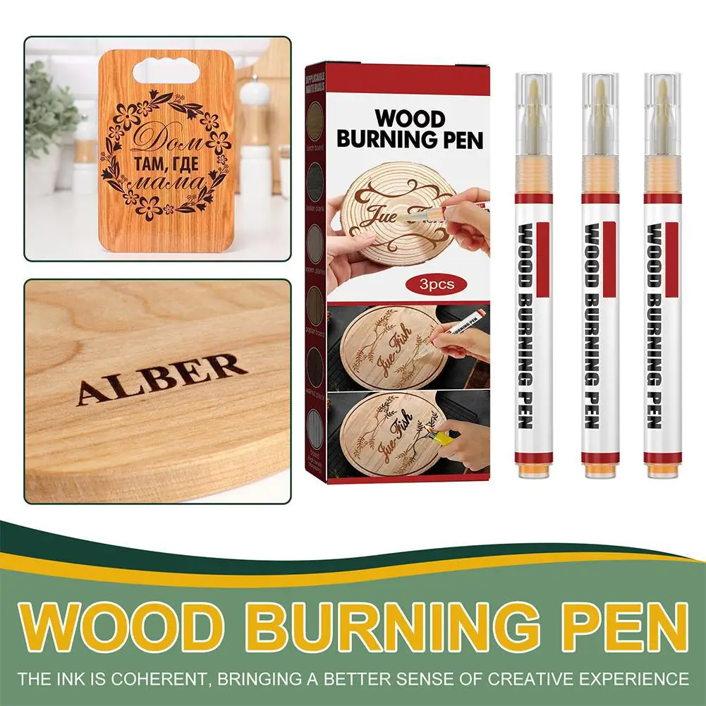 

3pcs for DIY Marker Painting for Adults / Children Wood Burning Marker Pens Durable Woodworking Supplies