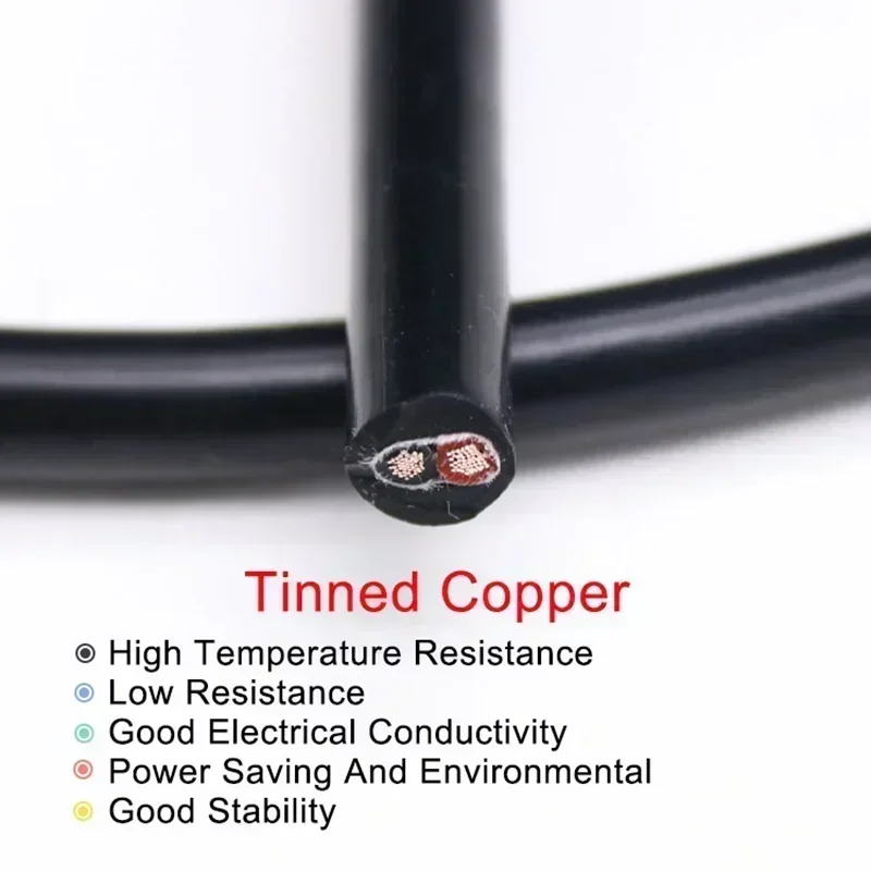 1~10m Black Flexible Silicone Wire Square 0.3 0.5 0.75 1 1.5 2 2.5 4 6 mm x 2 3 4 6 Cores Tinned Copper High Temperature Cable