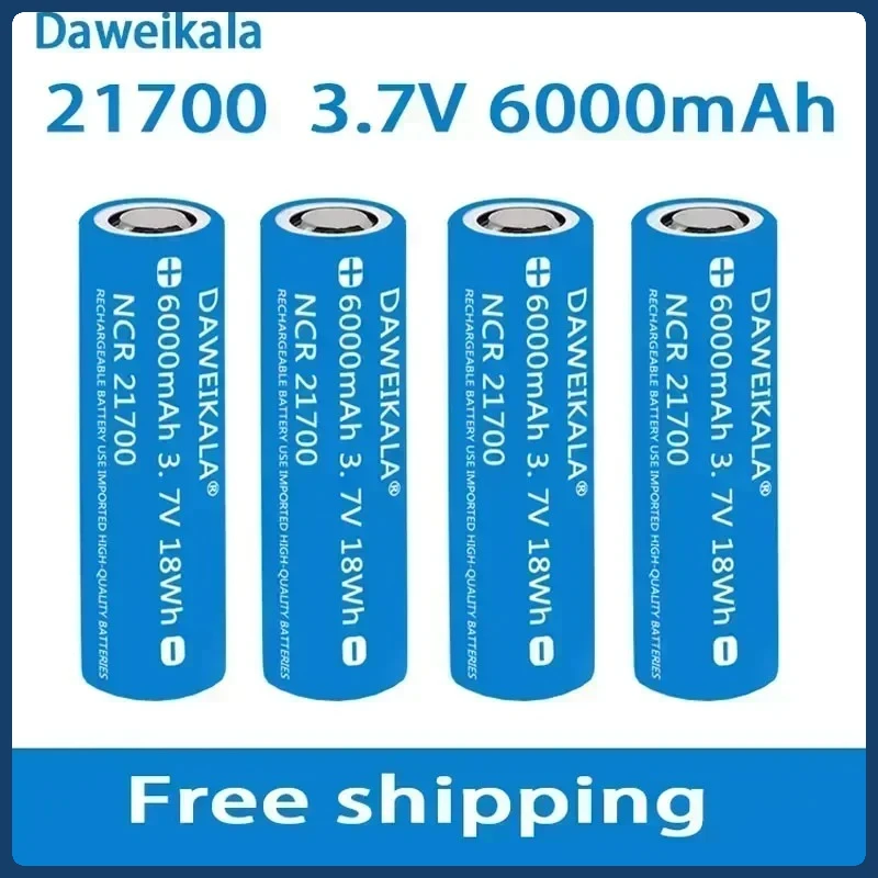 

21700 Li-Ion Battery 6000mAh 3.7V High Capacity Rechargeable 9.5A Power 2C Discharge
