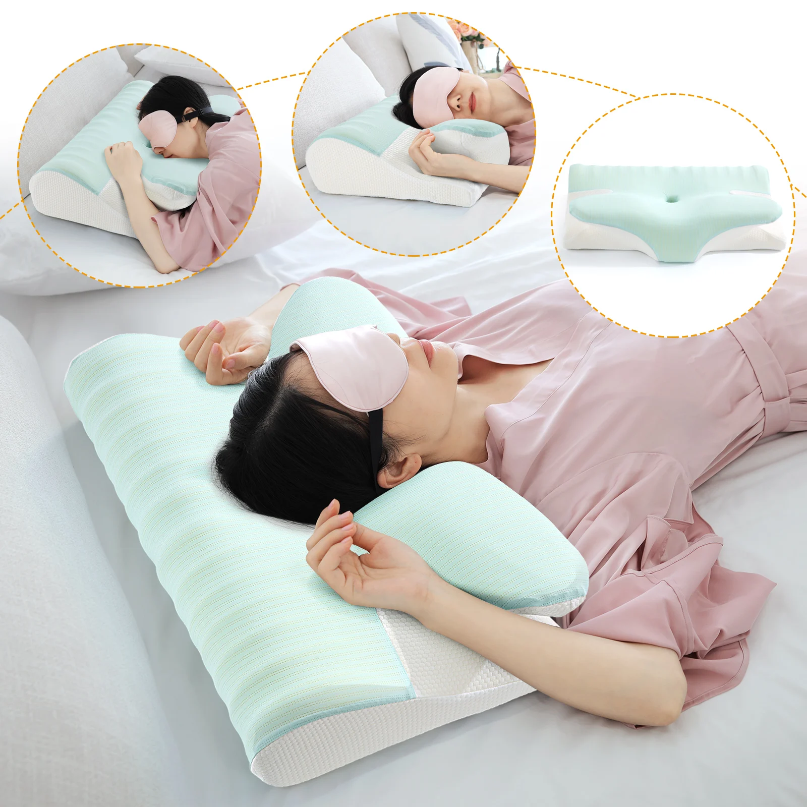 

Memory Foam Pillow For the Neck Butterfly Shaped Relax The Cervical Spine Slow Rebound Memory Foam Pillow For Adult Sleep Pillow