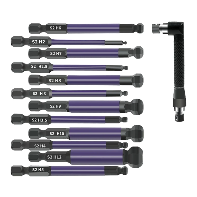 L69A 13Pcs Ball Screw Driver Bit Ball End End Set 2/2.5/3/3.5/4/5/6/7/8/9/10/12mm Screw Driver Bit Set