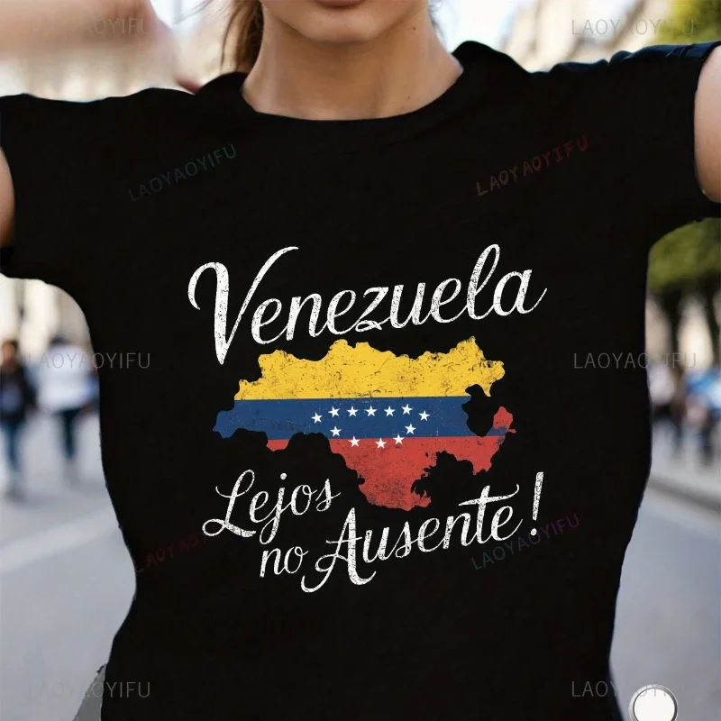 Venezuela Le Jos No Ausente Flag Women Graphic T Shirts Venezuela Libre Man Summer High Quality Cotton T-shirt Ropa Hombre