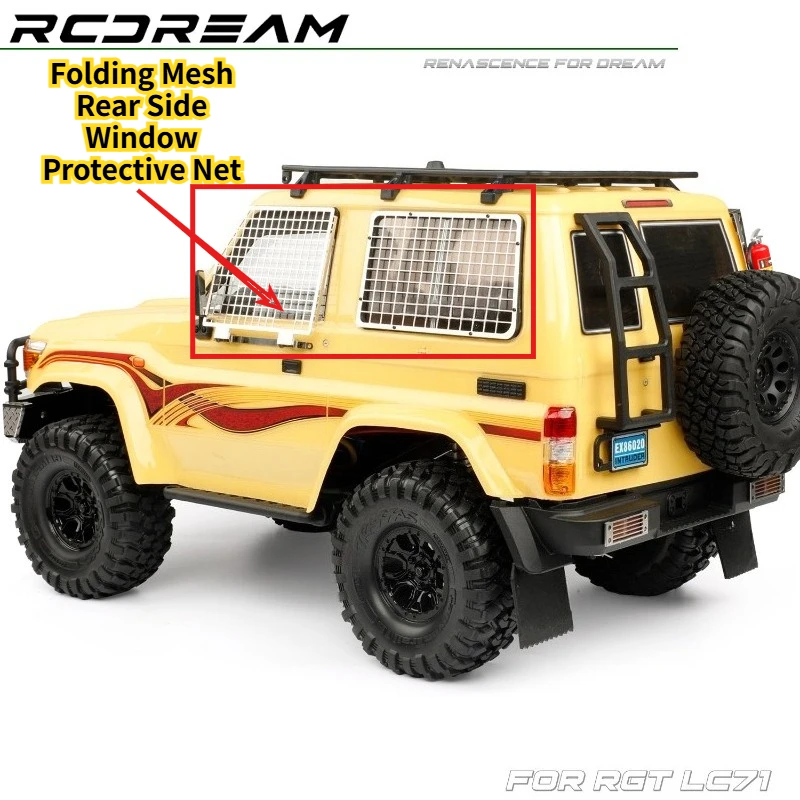 RC Crawler Upgrade Part Folding Mesh Rear Side Window Protective Net For 1/10 RGT LC71 Off-road Custom Size Simulated Accessory
