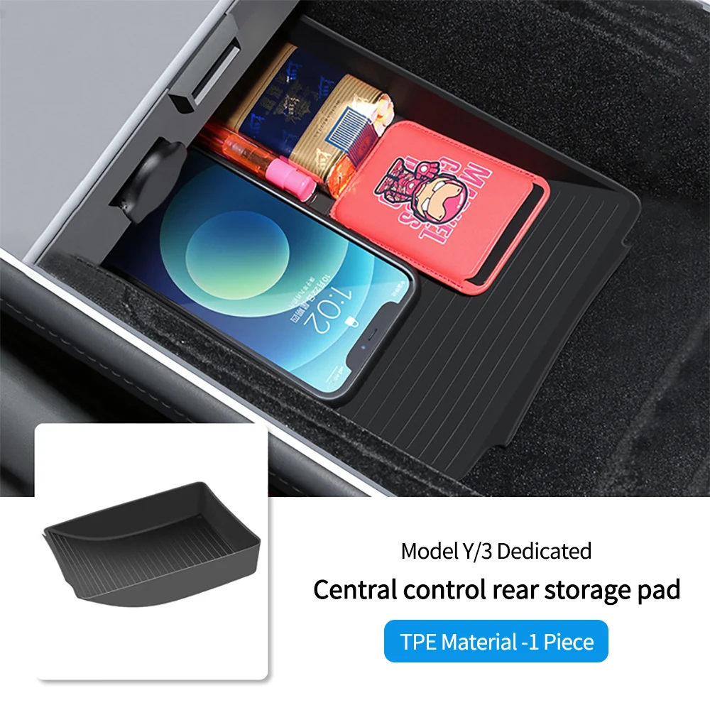

Suitable For Tesla ModelY3 Central Control Rear Storage Pad Car Storage Device Central Armrest Storage Box Accessories