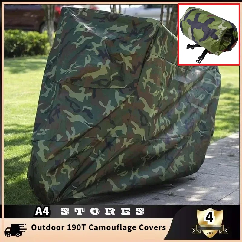 Universal UV Waterproof Rain Dustproof Motorbike Scooter Covers Motorcycle Protector Case Cover Outdoor 190T Camouflage