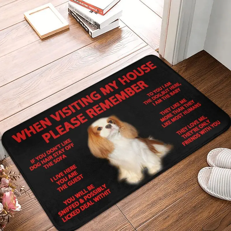 Custom Cavalier King Charles Spaniel Doormat Anti-Slip Entrance Kitchen Bathroom Floor Door Mat Dog Garden Carpet Rug