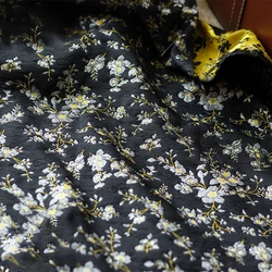 Black Silver Yarn Dyed Jacquard Fabric Autumn Winter Luggage Women's Dress Sewing Fabric 50cmx145cm