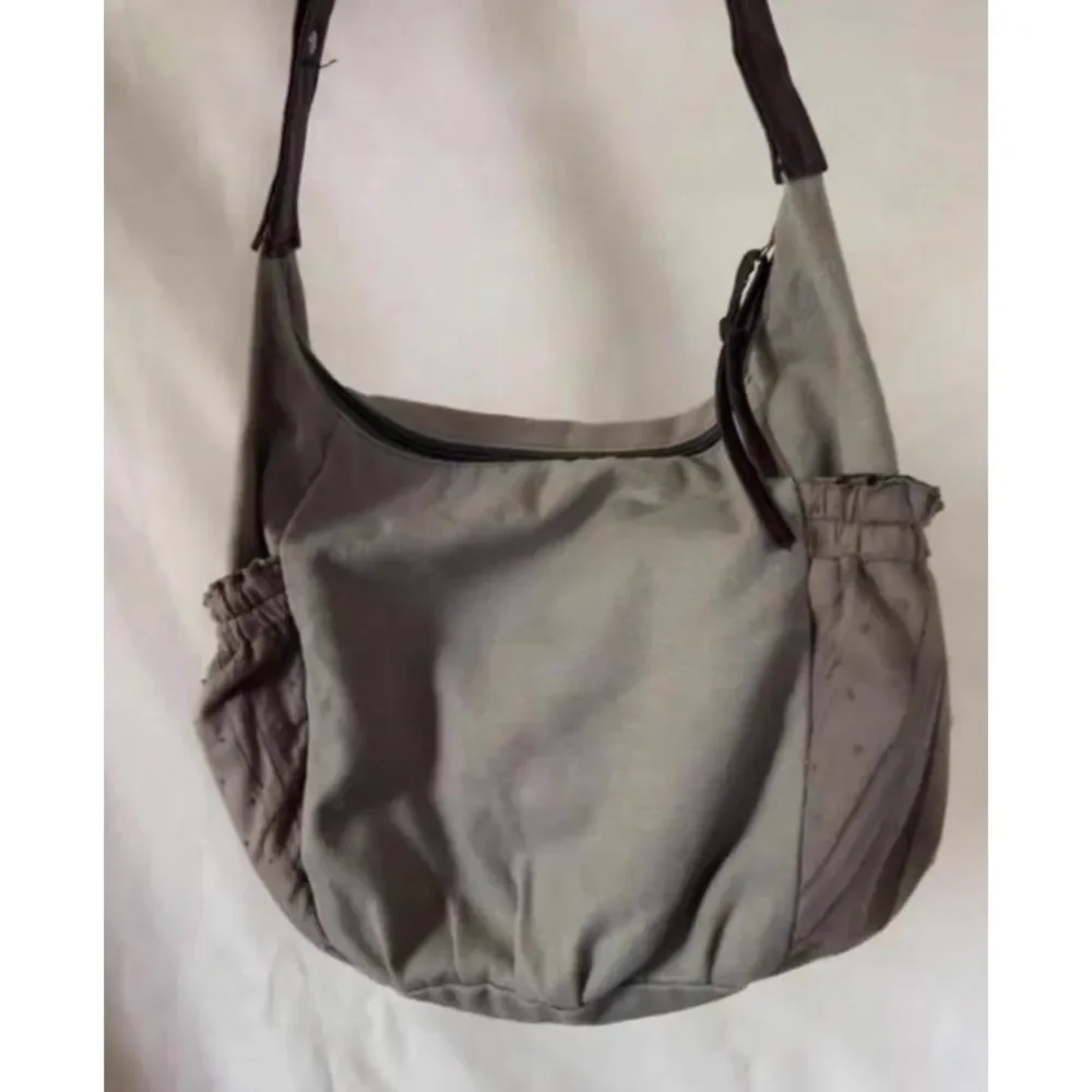 2025 NEW Sweet Cool Bow Canvas Shoulder bags Women Vintage Drawstring Chic Casual Crossbody Bag Ladies Retro Messenger bag bolso image 4
