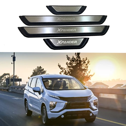 Imagen 1 del producto Para Mitsubishi Xpander 2024 2023 2021, accesorios para coche, cubierta de umbral de Pedal de puerta, Protector Interior, embellecedor de placa de desgaste