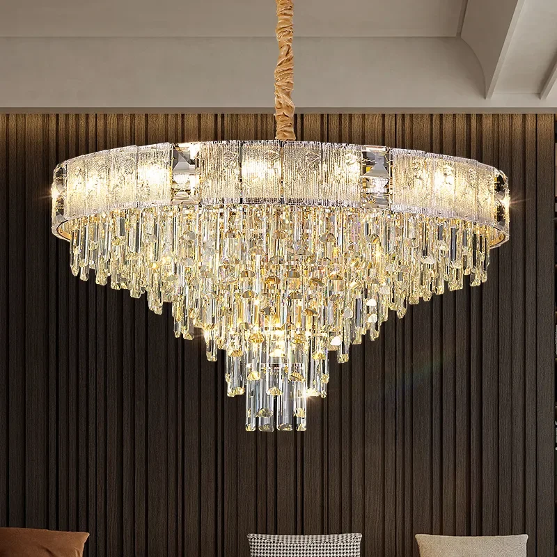 French Crystal Chandelier Luxury Ceiling Light for Living Room Bedroom Modern Elegant Home Decor Lighting Fixture Set
