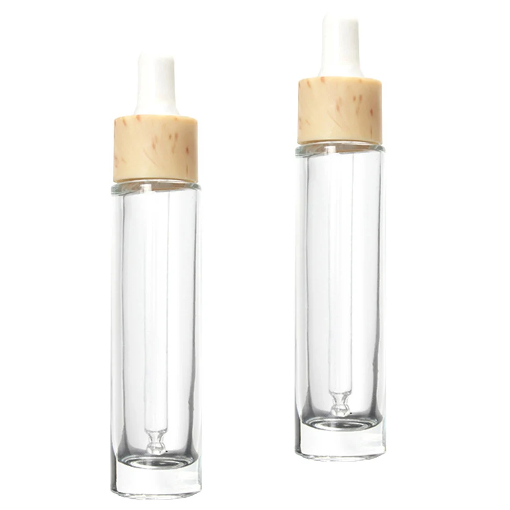 Bottiglie per olio essenziale da 2 pezzi Bottiglie contagocce in vetro da 30 ml Bottiglia per subimballaggio trasparente Durevole e ricaricabile per uso in viaggio