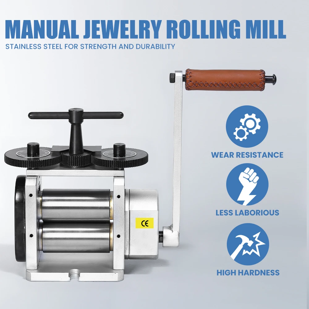 110MM Metal Flat Rolling Mill Forming Machine Gear Ratio 4:1 Goldsmith Gold Silver Jewelry Handmade Making Tools LA-RM01D