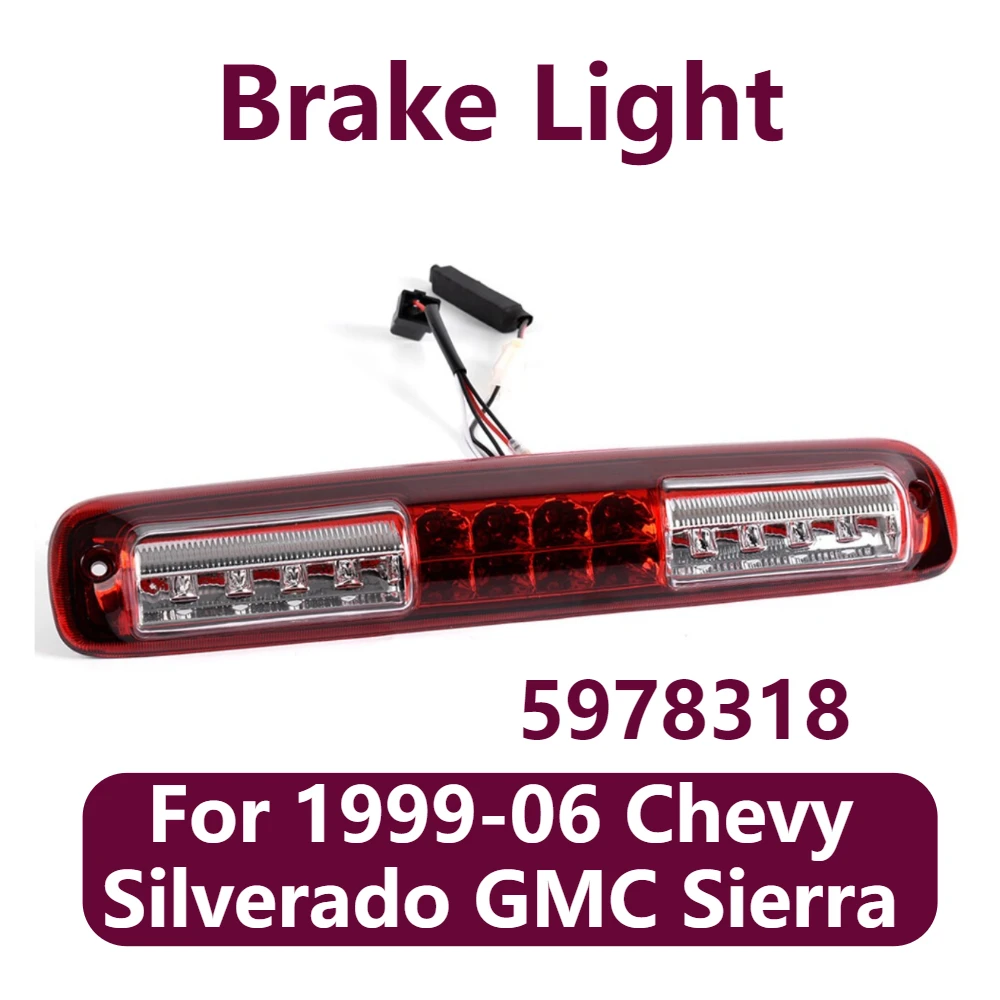

Прозрачный светодиодный 3-й стоп-сигнал, грузовая лампа, подходящая для Chevy Silverado GMC Sierra 5978318 1999-06 гг.