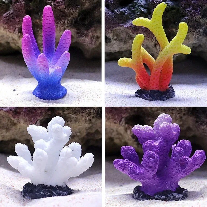 Simulazione in resina Mini corallo Micro paesaggio acquario stelle marine decorazioni decorazioni per acquari ornamenti piante accessori