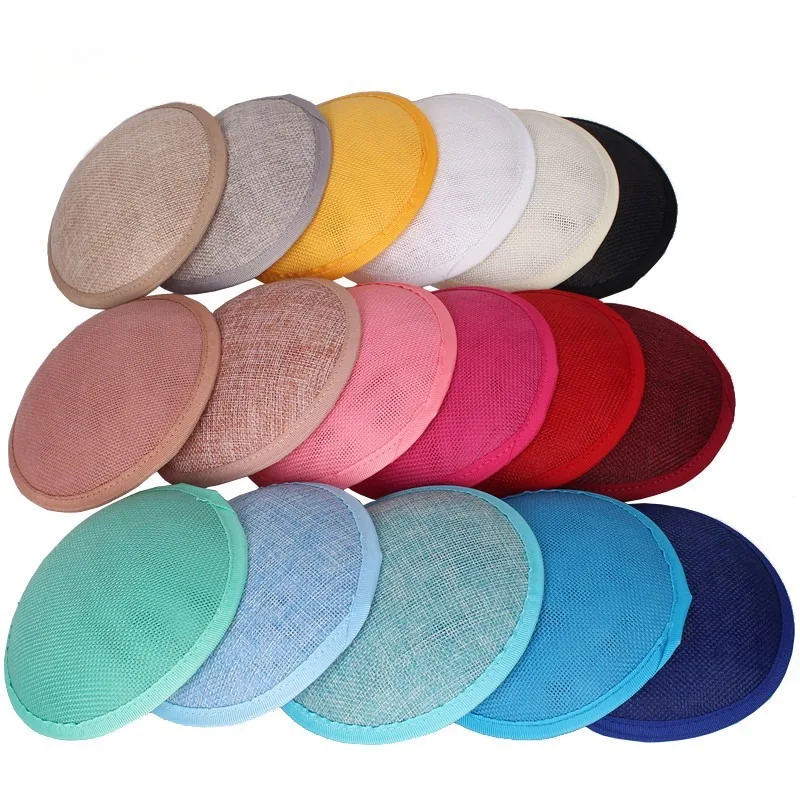 Imitation Linen Hat Base Blank Round Kippah Hat Woven Cap Base DIY Handmade Hat Making Material Breathable Hat Blank Accessories