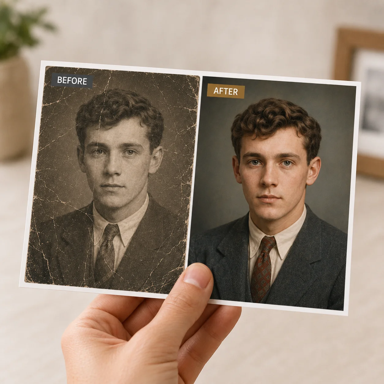 Old Photo Repair Service Custom Picture Restoration Colorization for Damaged Faded Blurry Photos Memory Gift Family image 6