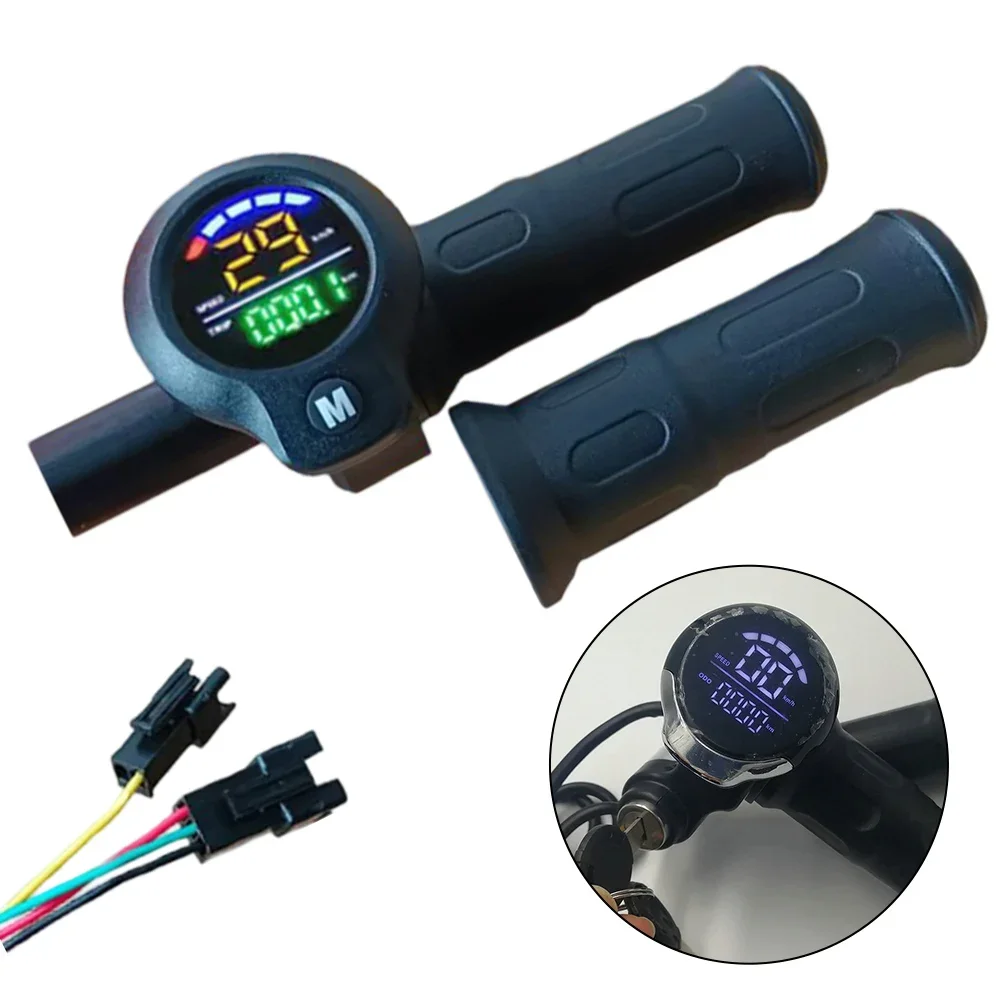 Electric Vehicle Throttle Approx 16x10x5Cm LCD Display Throttle Speed Display Voltage Display 22mm Installation Diameter