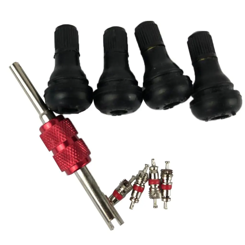 Tire Stem Puller & Installer Tool, 4 Pack TR412 Snap-in Short Rubber