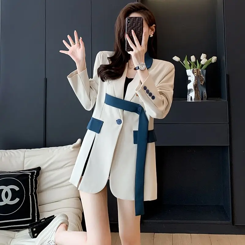 Women\'s Casual Blazer Suits 2022 Autumn Fashion Temperament Suit Jacket Korean Elegant Loose Small Suit Blouse Female Clothes