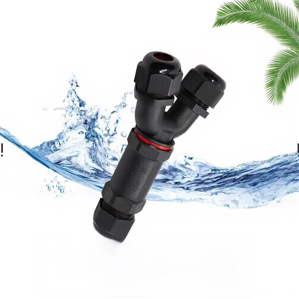 5pcs Y-Shape Waterproof Electrical Connector for Outdoor Use Compatible with 6mm to 12mm Cables IP68 Certified