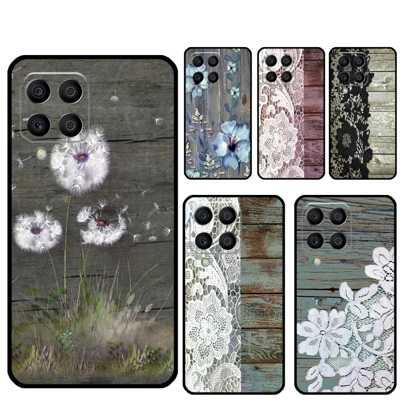 Western Rustic Barn Wood Lace For Samsung Galaxy M35 M55 M15 M12 M13 M14 M34 M54 M33 M53 M21 M31 M11 M32 M52 M06 M16 Case