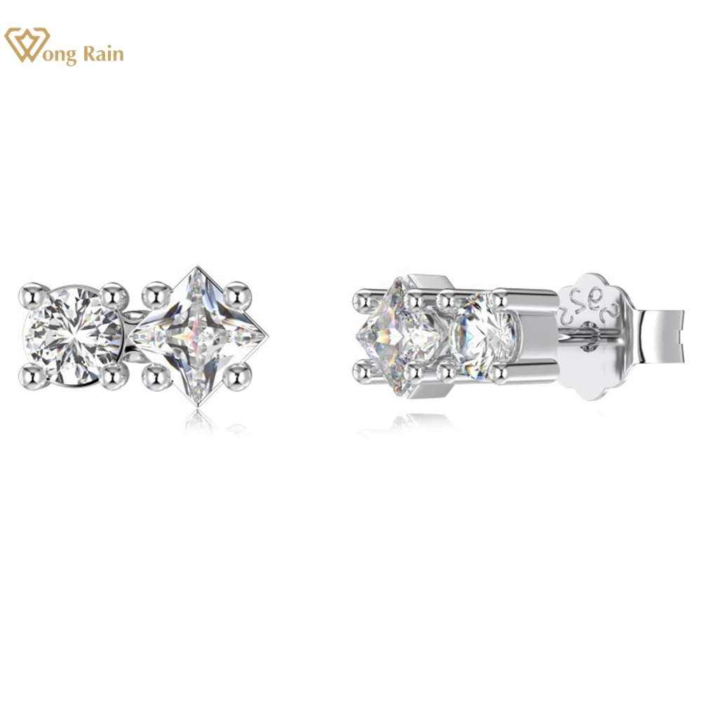 

Wong Rain 18K Gold Plated 925 Sterling Silver Lab Sapphire Gemstone Simple Ear Studs Earrings for Women Fine Jewelry Wholesale