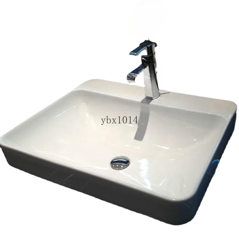 

#Semi-Embedded Table Basin Washbasin Inter-Platform Rectangular Wash Bathroom Ceramic Wash Basin Large Simple