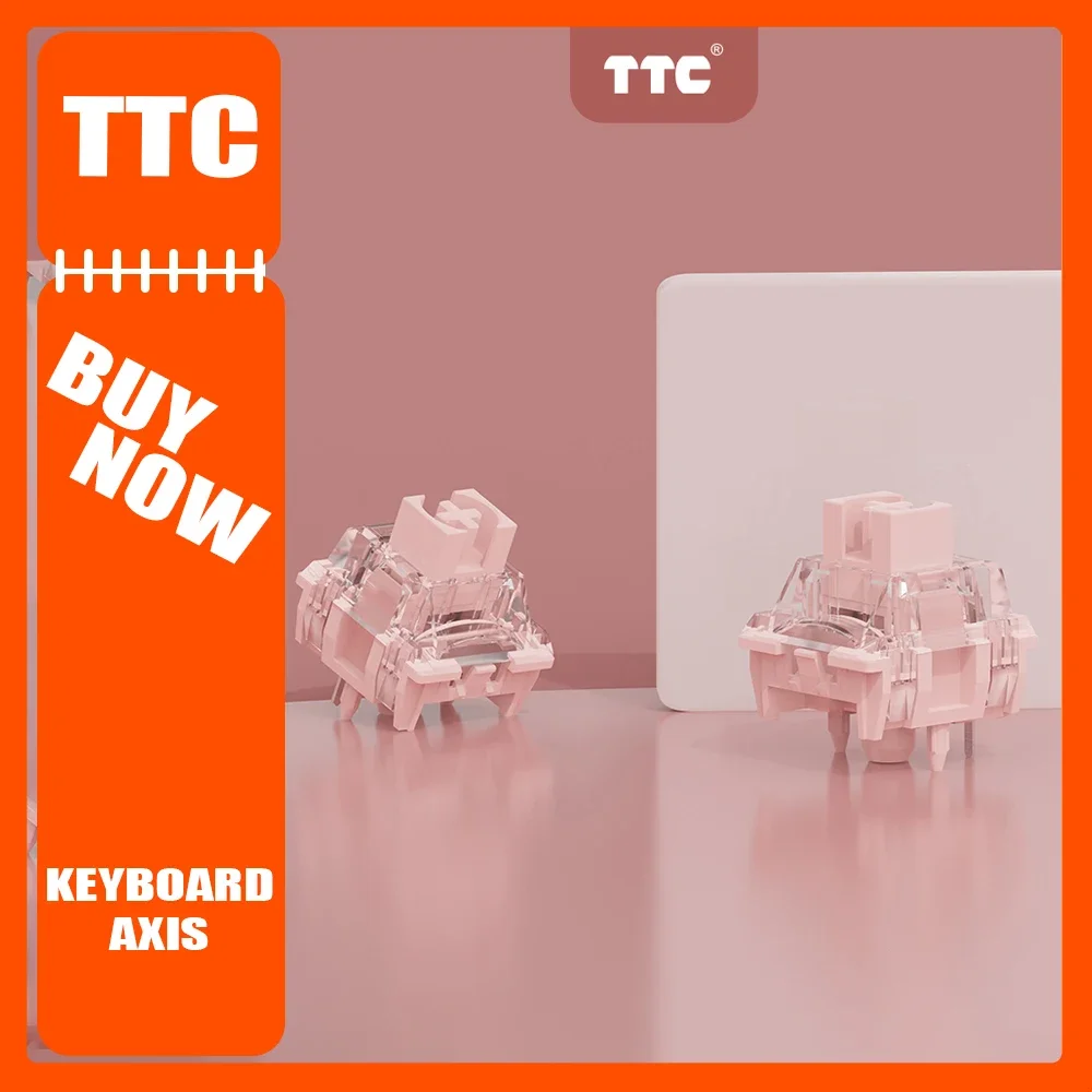 TTC polvo de llama eje de teclado mecánico HiFi Rosa Kawaii Sakura eje lineal intercambio en caliente accesorios de teclado mecánico personalizado