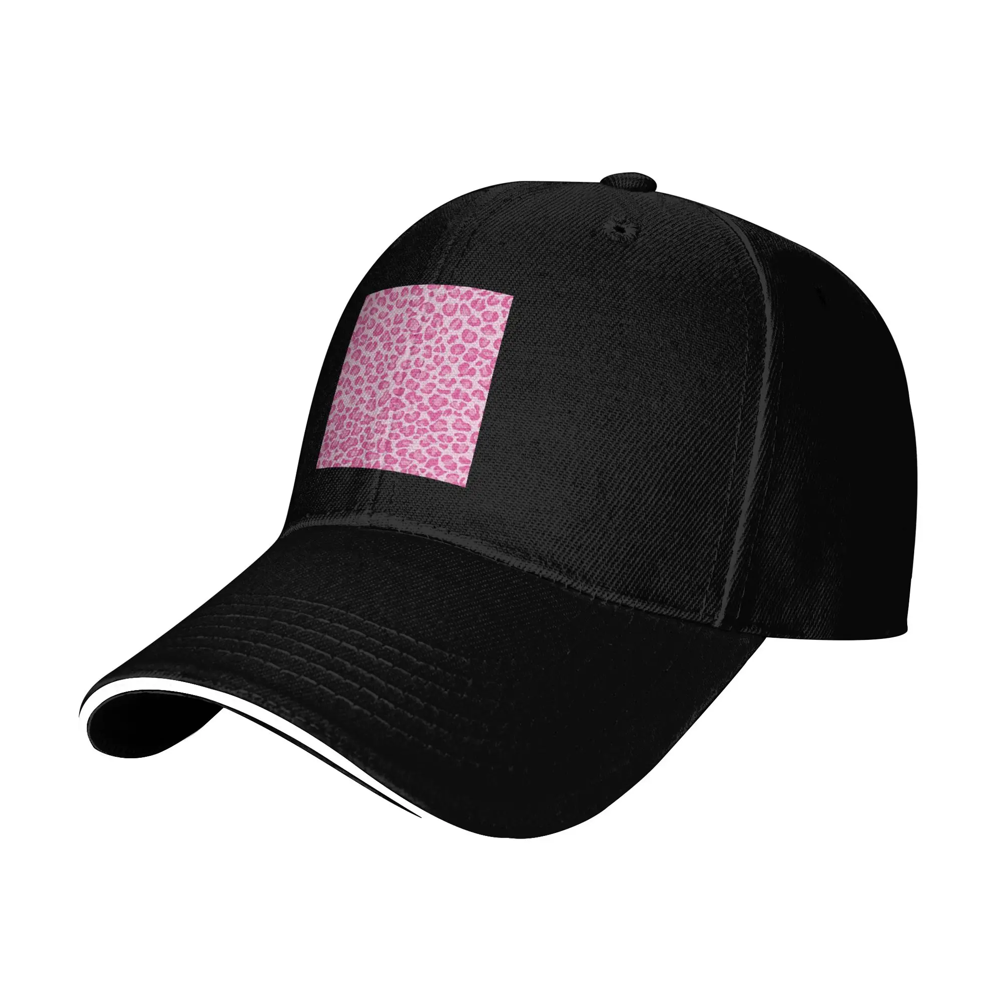 Pink Leopard Print Cap Casual Baseball Caps Adjustable Hat Hip Hop Summer Unisex Baseball Hats Customizable Polychromatic
