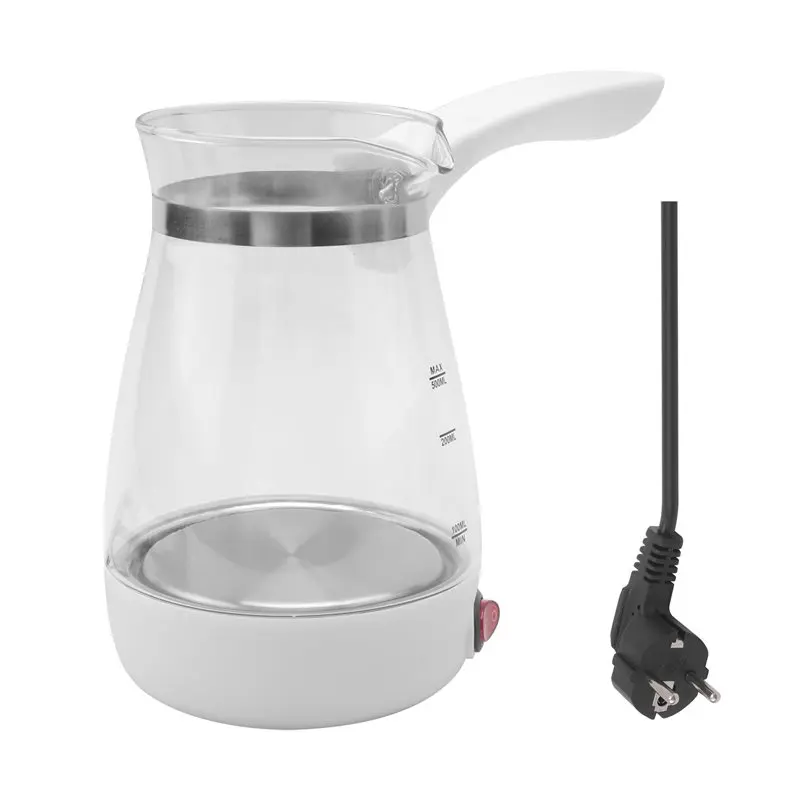 

BAAO-Italian Mocha Pot 600W Coffee Maker Glass Turkish Coffee Pot Portable Warmer Kettle EU Plug Machine For Arabic Tea Milk