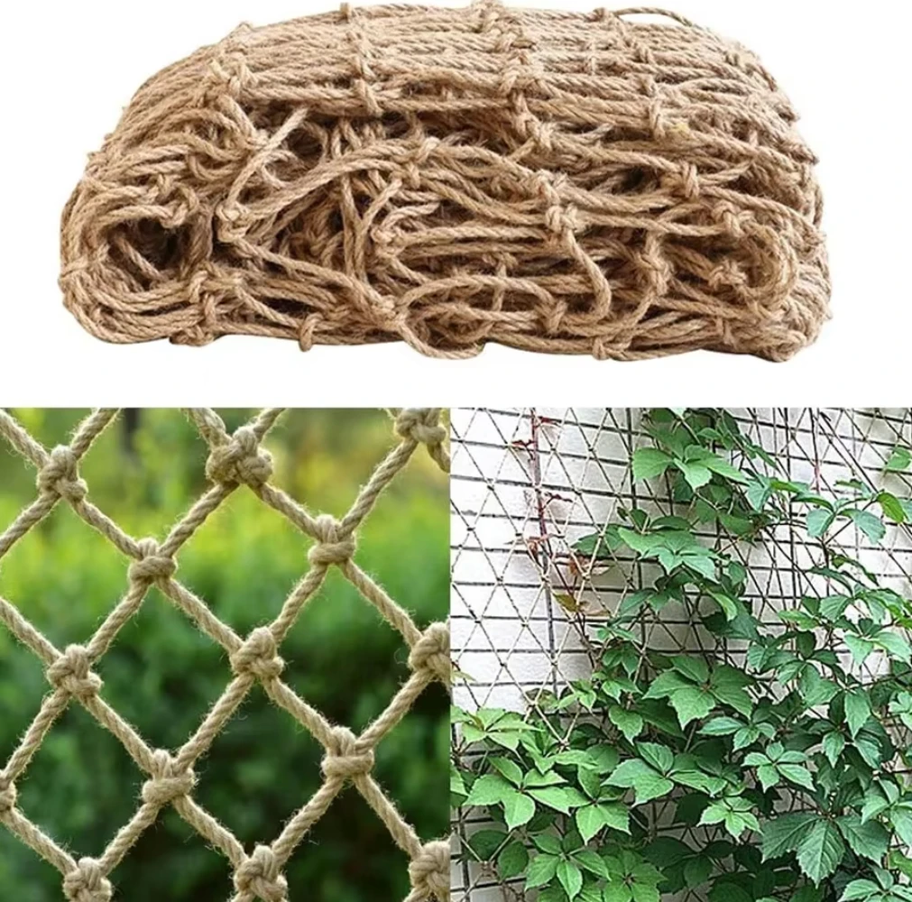 

1㎡/10.76ft² Hemp rope mesh jute retro decoration ceiling outdoor climbing rope plant support mesh