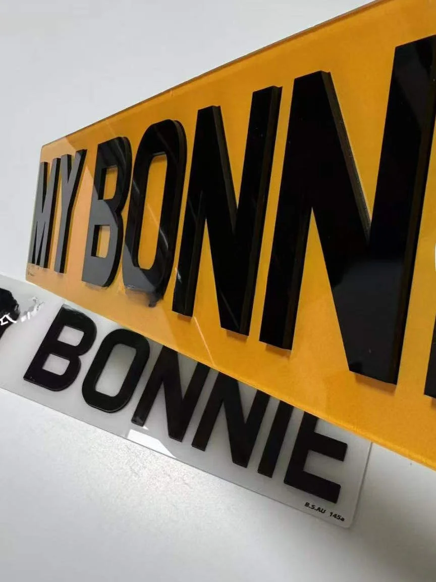 لوحة ترخيص سيارة ثلاثية الأبعاد قابلة للتخصيص على الطراز الهونغ كونغي، إكسسوار ديكور للسيارات وإعلانات السيارات #3