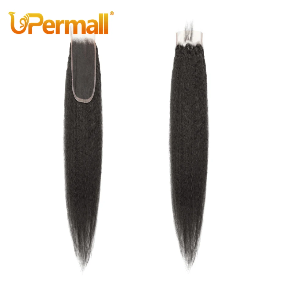 Upermall Kim 2x6 Jerry Curly Swiss Transparent Lace Closure Kinky Straight Loose Deep Water Wave Remy Human Hair For Black Women