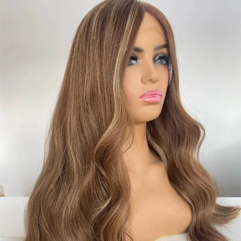 

Women's Wigs Ombre Caramel Blonde Wigs Free Part Wig Ready To Ship Wigs Honey Blonde Brown Synthetic Wig Sales Wigs High Quality