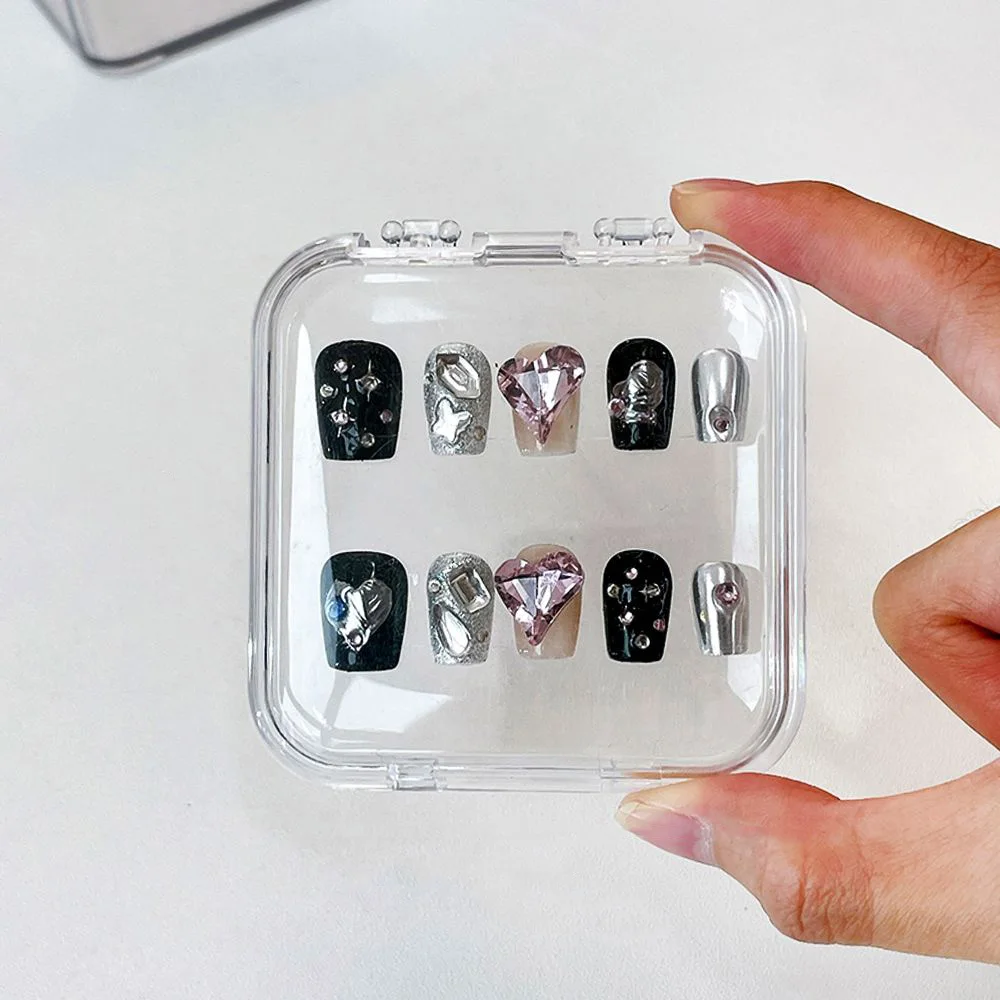 Akrylowe przenośne pudełko kosmetyczne do makijażu Przezroczysty pusty pojemnik na puszek Bransoletka Wyświetlacz do paznokci Organizator Opakowania