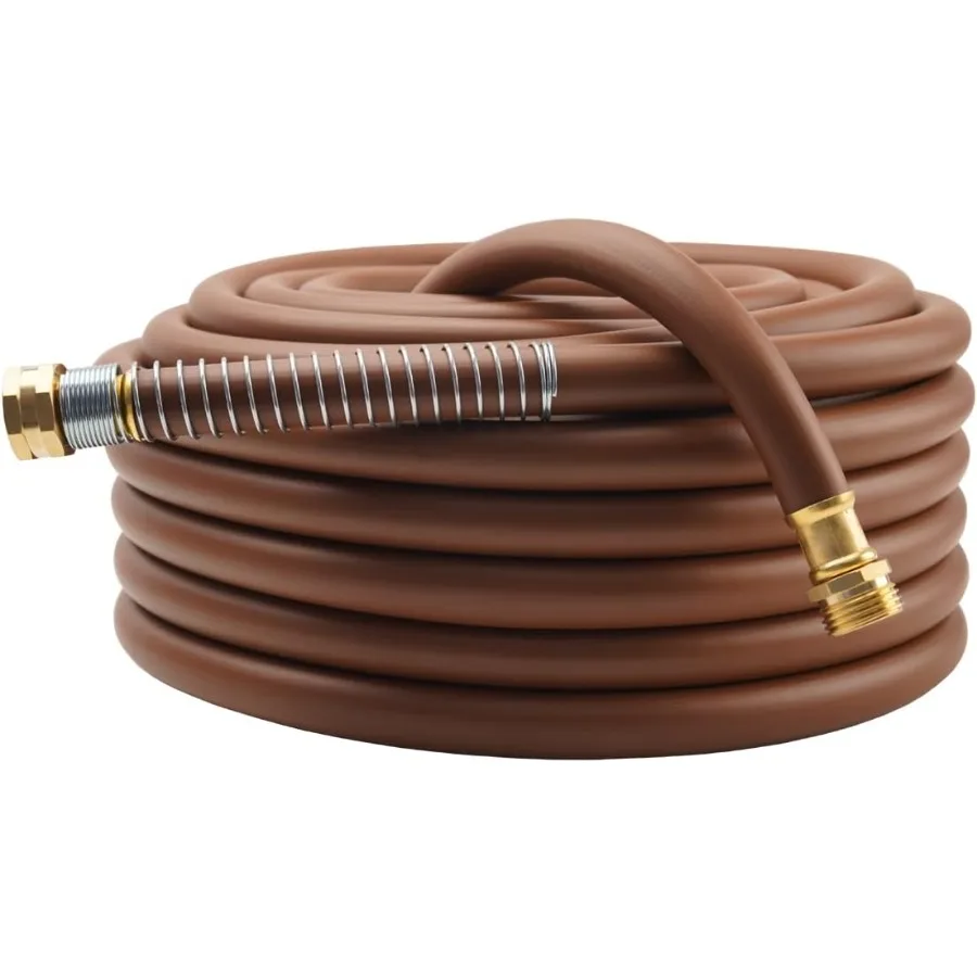 

Прочный резиновый садовый шланг 50 футов x 5 8, с пятислойной оплеткой для полива на открытом воздухе, прочные разъемы «папа-мама» 1000