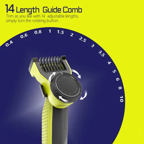 Imagen 2 del producto Peines protectores ajustables YUKU para Philips One Blade QP2520 QP2630 QP2724 QP2834 Afeitadora eléctrica Kit ajustable de 14 longitudes