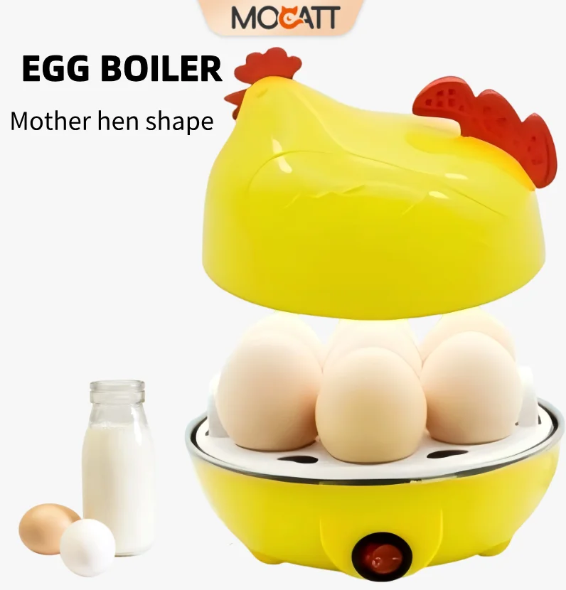 

MOCATT Fully Automatic Chicken Shaped Egg Boiler,7 Egg Capacity,Steamer,Custard And Boiler, Kitchen Cooking Breakfast Machine