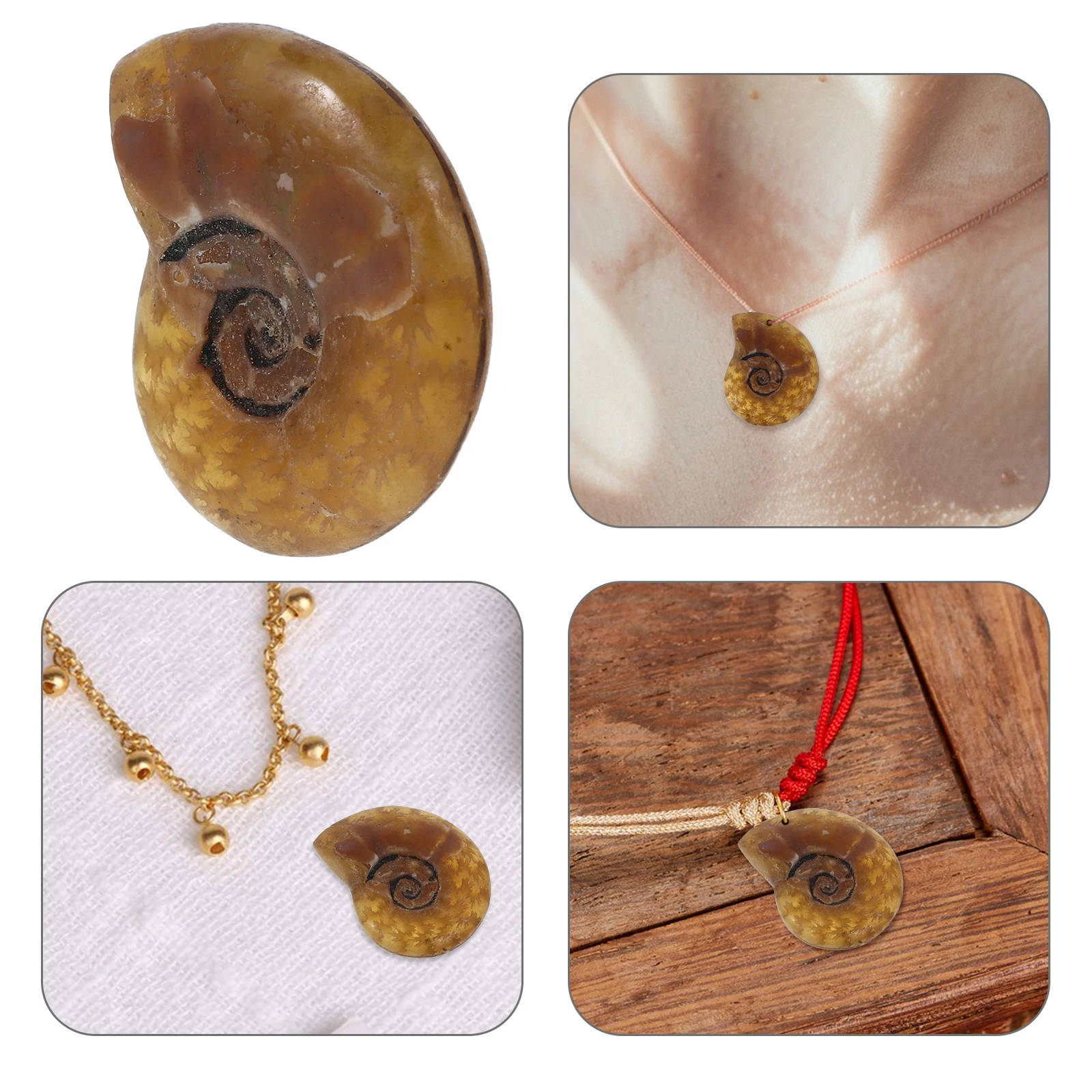 

Screw Pendant Necklace Ammonite Charms Conch for Jewelry Natural Transport Snail