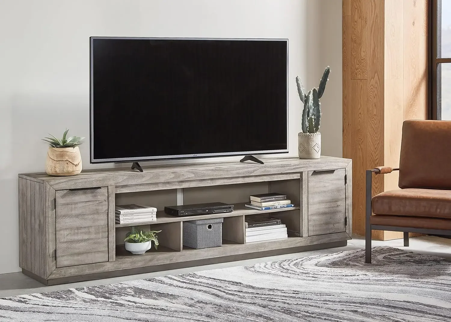 Naydell Rustic| TV Stand with Fireplace Option Fits TVs up to 90