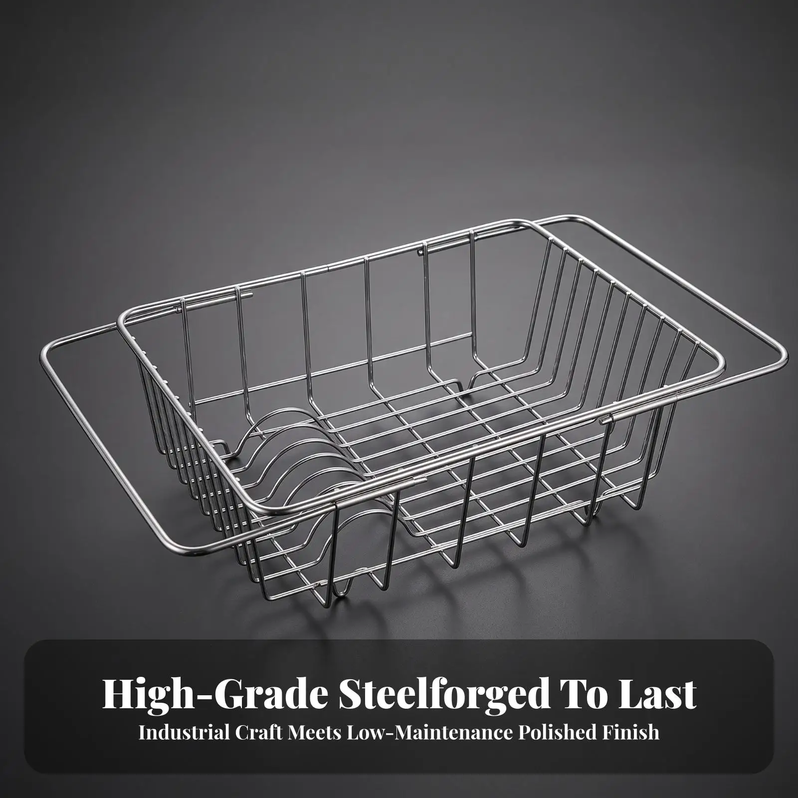 Extendable Sink Colander Basket Expandable Dish Drying Rack Easy to Clean