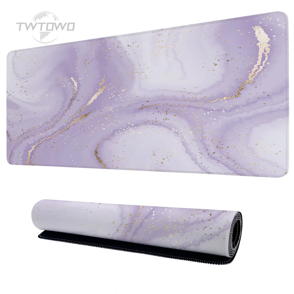 Mármore roxo Gaming Mouse Pad, XL Grande HD Mousepad, Playmat De Borracha Natural, Desktop Mouse Pad, Novo, XL