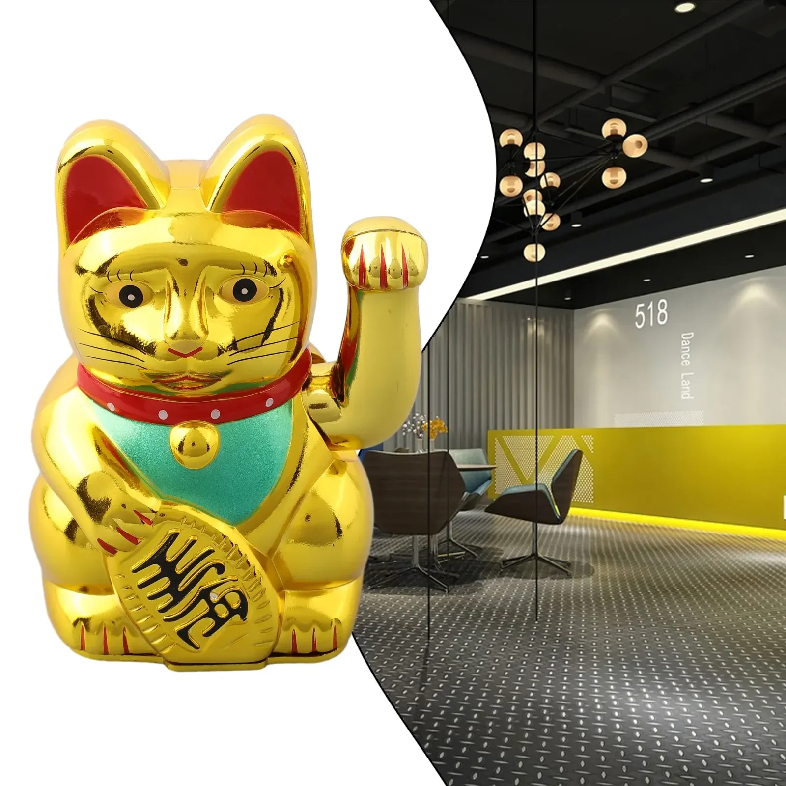 5 Inch/13.5cm Lucky Cat Waving Feng Shui Beckoning Cat Wealth Fortune Lucky Kitty For Home/Shop/Store Decoration 3 Color Choose