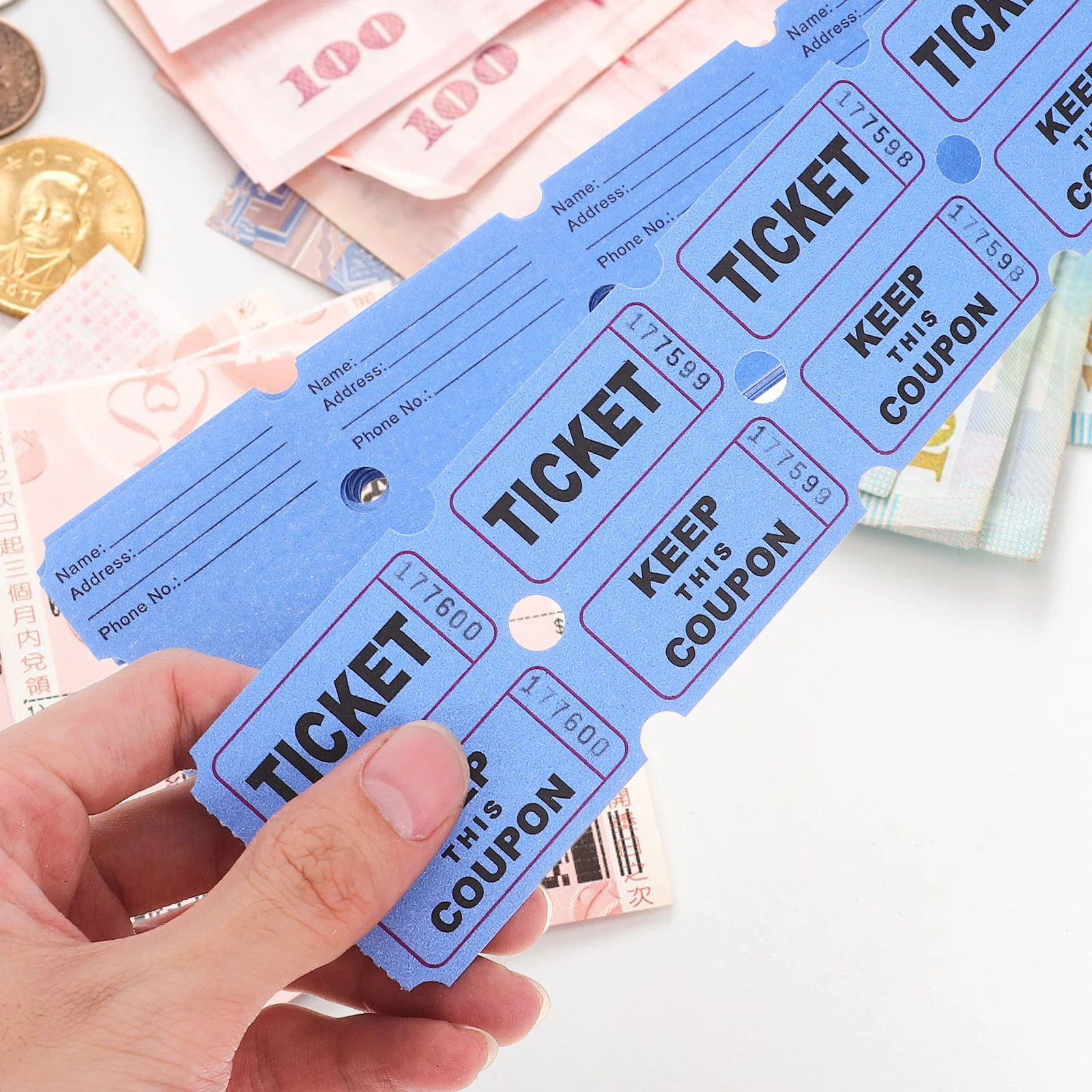 600 Pcs Easy to Use Raffle Tickets for Entertainments Raffle Colorful Tickets Event Raffle Tickets Double Roll Labels for Carniv