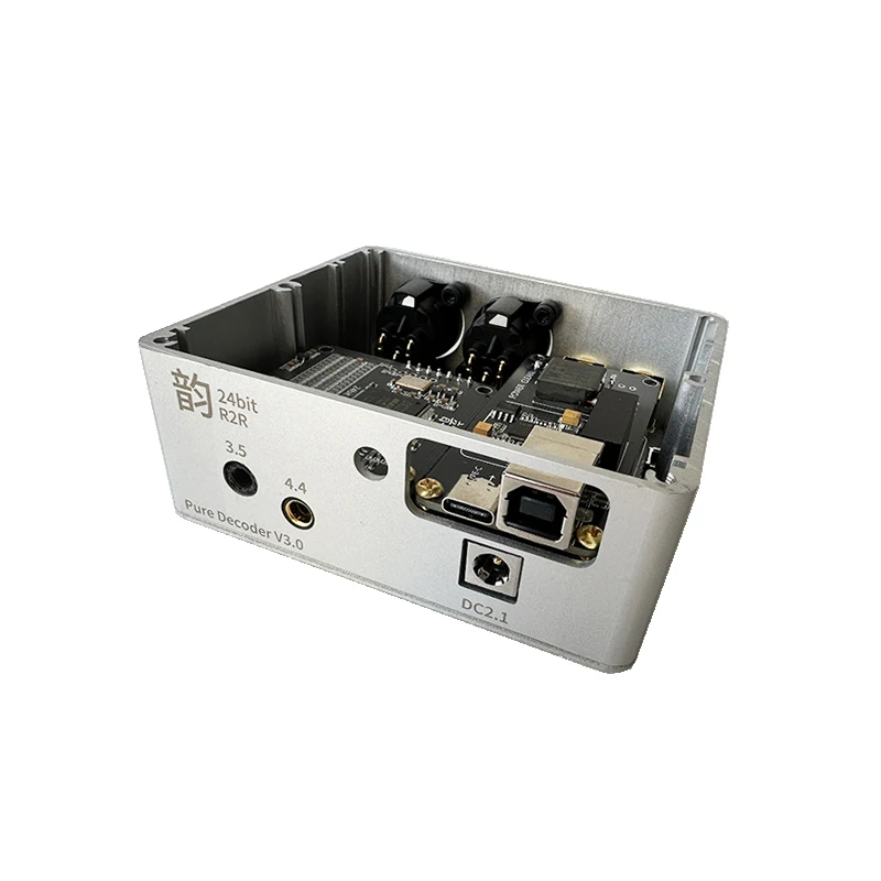 R2R Decoder XLR RCA/3.5LO/4.4LO Output Supports Coaxial /Bluetooth USB Input PCM 24bit Drive-free 12V