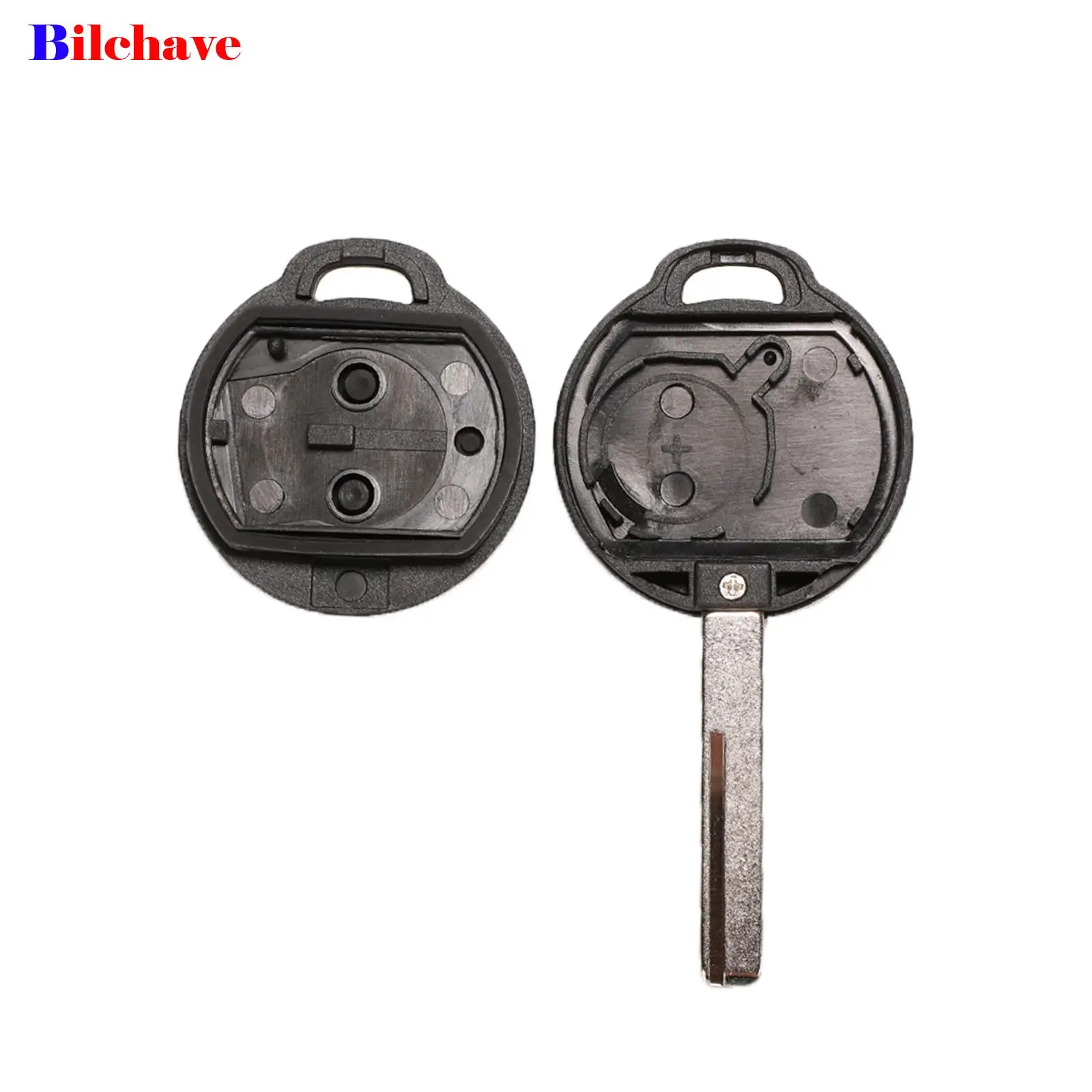 Bilchave 2 Buttons Remote Car Key Shell Fob For Mitsubishi Colt Warior Carisma Spacestar Straight Key Case With Uncut Blade